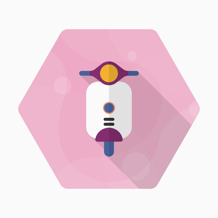 Motorcycle icon, Vector flat long shadow design. Transport concept.のイラスト素材