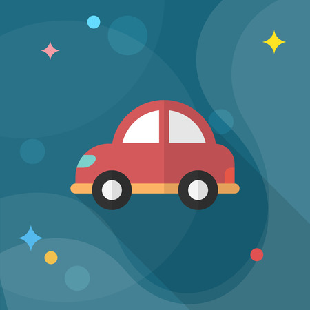 Car icon, Vector flat long shadow design. Transport concept.のイラスト素材