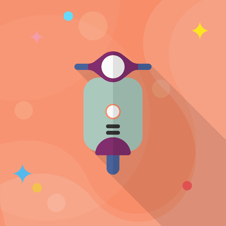 Motorcycle icon, Vector flat long shadow design. Transport concept.のイラスト素材