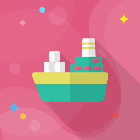 Cargo ships icon, Vector flat long shadow design. Transport concept.のイラスト素材