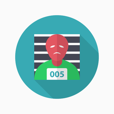 Prisoner icon, Vector flat long shadow design.のイラスト素材