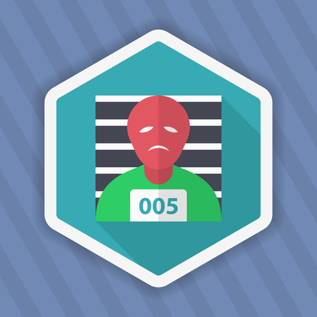 Prisoner icon, Vector flat long shadow design.のイラスト素材