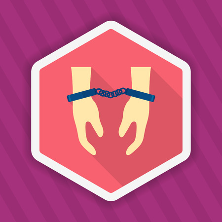 Prisoner icon, Vector flat long shadow design.のイラスト素材