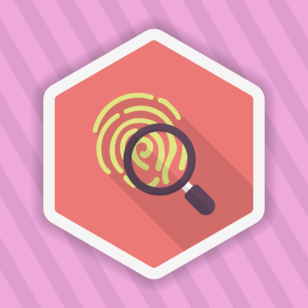 Dactylogram icon, Vector flat long shadow design.のイラスト素材