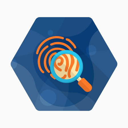 Dactylogram icon, Vector flat long shadow design.のイラスト素材