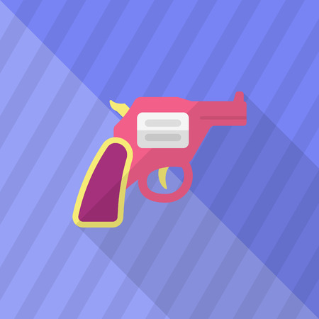 Gun icon, Vector flat long shadow design.のイラスト素材