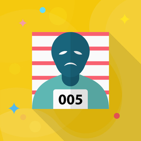 Prisoner icon, Vector flat long shadow design.のイラスト素材