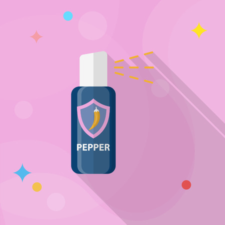 Pepper spray car icon, Vector flat long shadow design.のイラスト素材