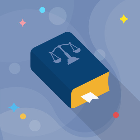 Law book icon, Vector flat long shadow design.のイラスト素材