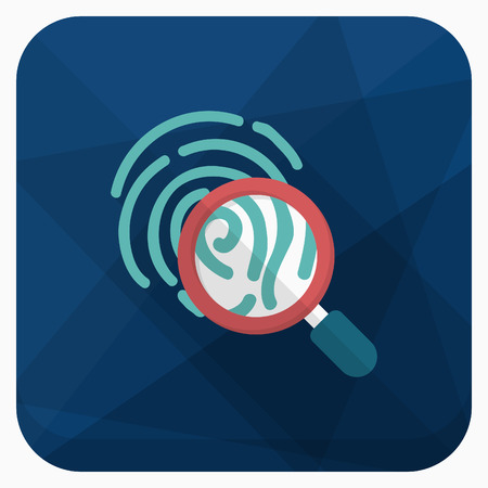 Dactylogram icon, Vector flat long shadow design.のイラスト素材