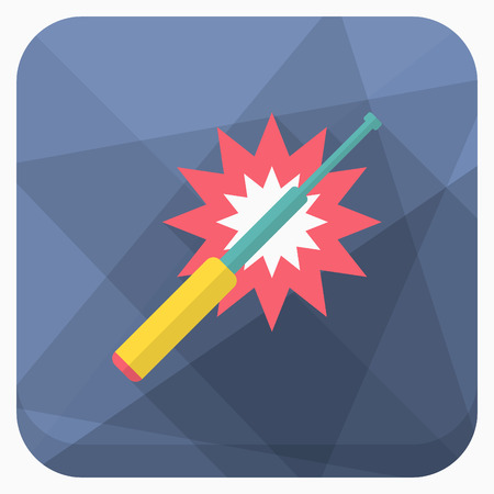 Baton icon, Vector flat long shadow design.のイラスト素材