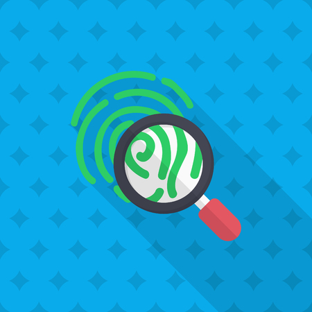 Dactylogram icon, Vector flat long shadow design.のイラスト素材