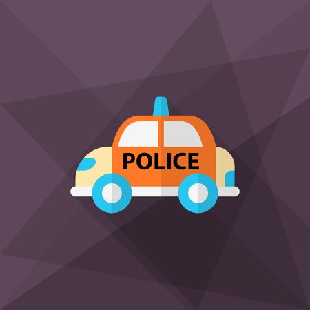 Police car icon, Vector flat long shadow design.のイラスト素材