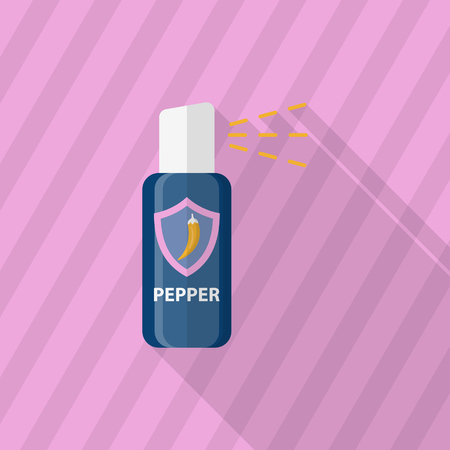 Pepper spray car icon, Vector flat long shadow design.のイラスト素材