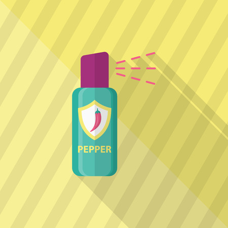 Pepper spray car icon, Vector flat long shadow design.のイラスト素材
