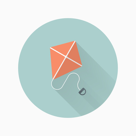 Kite icon , Vector flat long shadow design. Children's toys concept.のイラスト素材