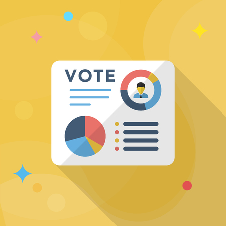 Vote analysis icon , Vector flat long shadow design.のイラスト素材