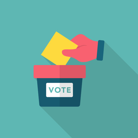 Ballot box icon , Vector flat long shadow design.のイラスト素材