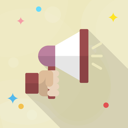 propaganda icon , Vector flat long shadow design.のイラスト素材