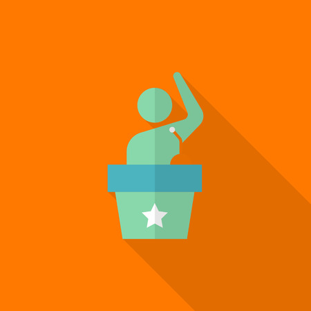 Speaker icon , Vector flat long shadow design.のイラスト素材