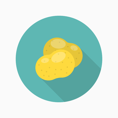 Potato icon, Vector flat long shadow design.のイラスト素材