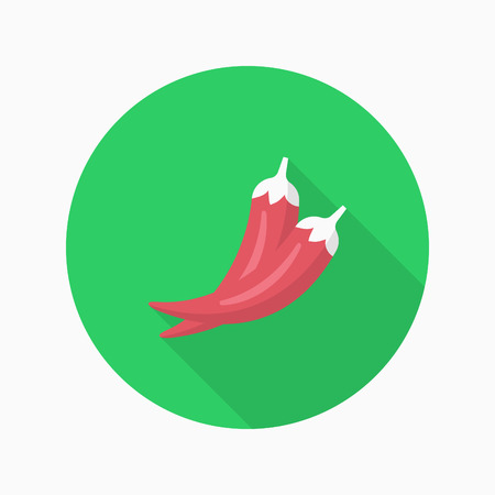 Chilli pepper  icon, Vector flat long shadow design.のイラスト素材