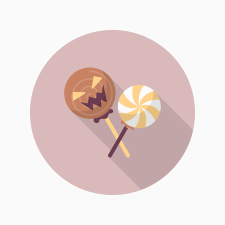 Halloween candy icon, Vector flat long shadow design. Halloween concept.のイラスト素材
