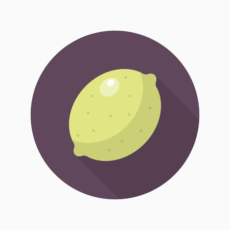 Lemon icon, Vector flat long shadow design.のイラスト素材