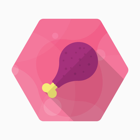 Drumstick icon, Vector flat long shadow design.のイラスト素材