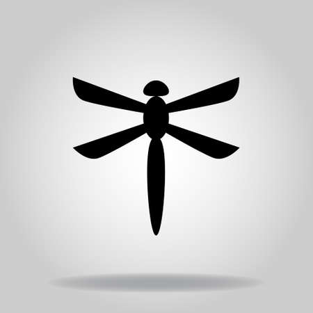 Logo or symbol of dragonfly icon with twotone blue color styleのイラスト素材