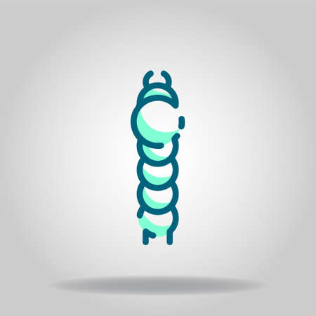 Logo or symbol of caterpillar icon with twotone blue color styleのイラスト素材