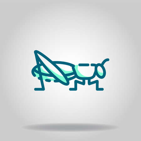 Logo or symbol of grasshopper icon with twotone blue color styleのイラスト素材