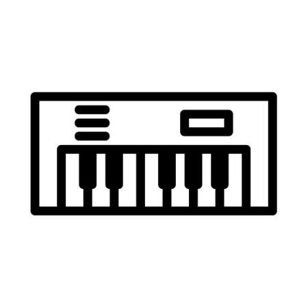 Logo or symbol of digital piano icon with black line styleのイラスト素材