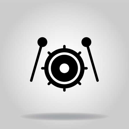 Logo or symbol of drum icon with black fill styleのイラスト素材