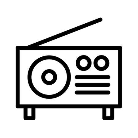 Logo or symbol of radio icon with black line styleのイラスト素材