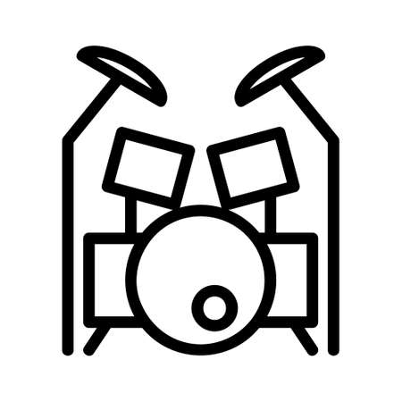 Logo or symbol of drum set icon with black line styleのイラスト素材
