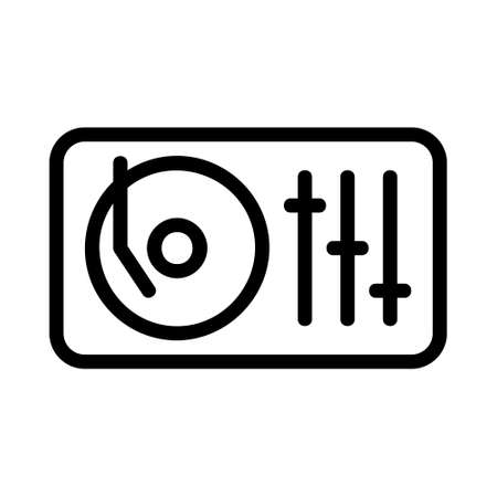 Logo or symbol of dj mixer icon with black line styleのイラスト素材