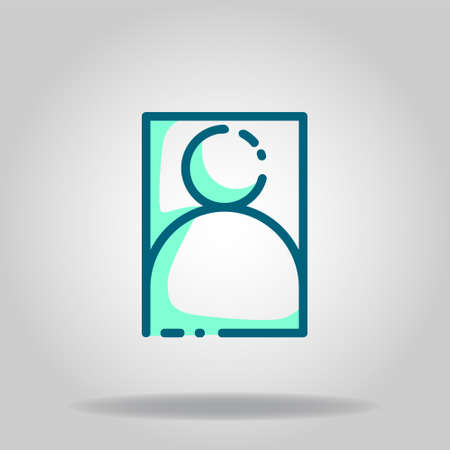 Logo or symbol of portrait icon with twotone blue color styleのイラスト素材