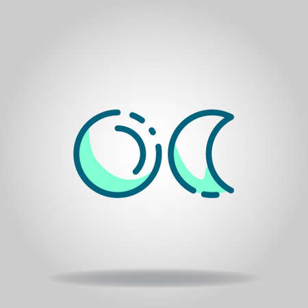 Logo or symbol of night mode icon with twotone blue color styleのイラスト素材