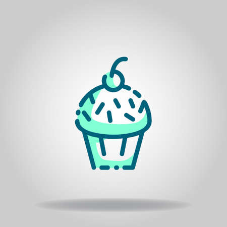 Logo or symbol of cake icon with black fill styleのイラスト素材