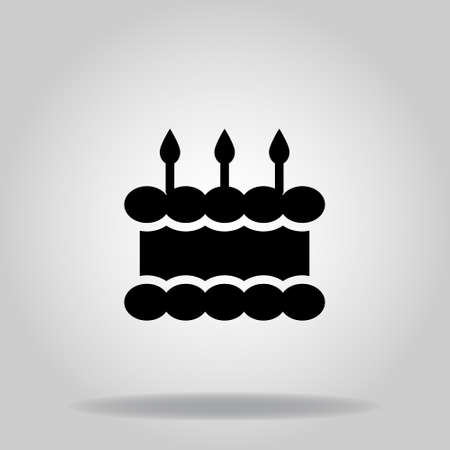 Logo or symbol of birthday cake icon with black fill styleのイラスト素材