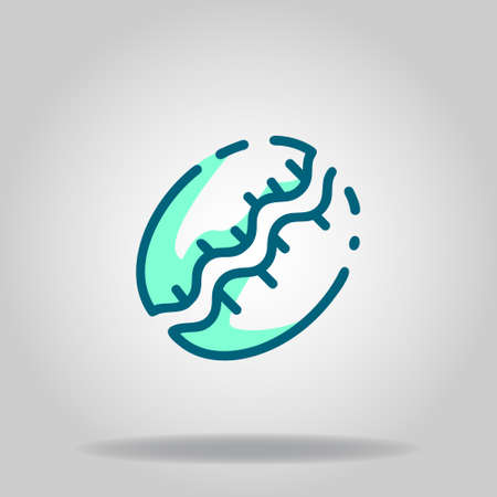 Logo or symbol of coffee bean icon with twotone blue color styleのイラスト素材