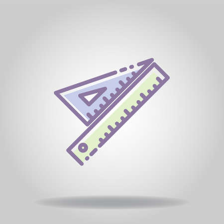 Logo or symbol of rulers icon with pastel color styleのイラスト素材