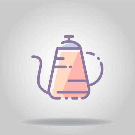Logo or symbol of kettle icon with pastel color or flat style