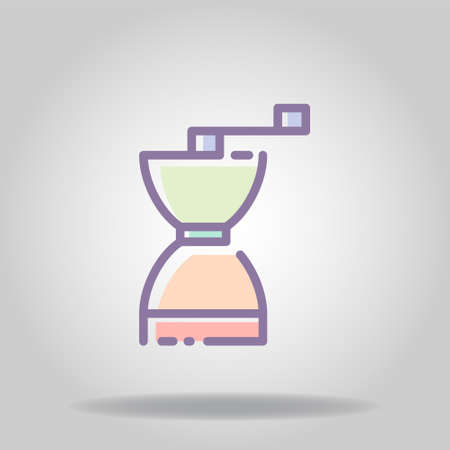 Logo or symbol of grinder 4 icon with pastel color or flat styleのイラスト素材