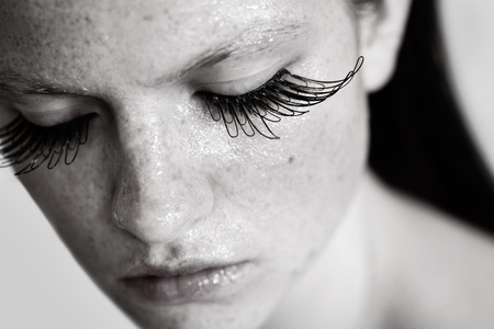 Woman with artistic eyelashes.