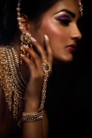 Woman with nice Indian makeup.の写真素材