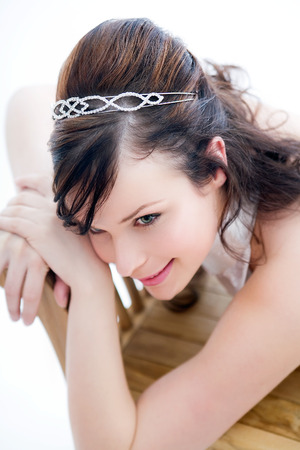 Young bride. Shallow DOF with focus on face.の写真素材