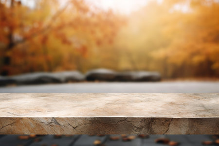 Autumns Cozy Canvas Soft stone surface with warm textures, providing the perfect stage to showcase seasonal charm and design.の素材