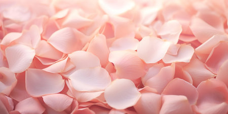 Close up of pink rose petals in beautiful pattern. Romantic and fresh.の素材